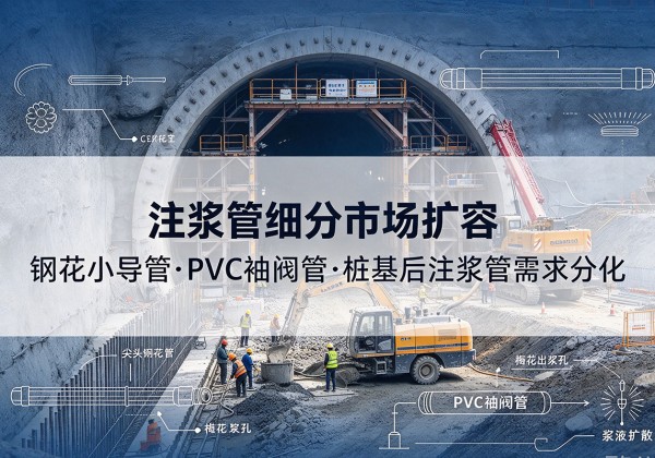 阳原注浆管细分市场扩容，隧道钢花小导管、PVC 袖阀管、桩基后注浆管需求分化